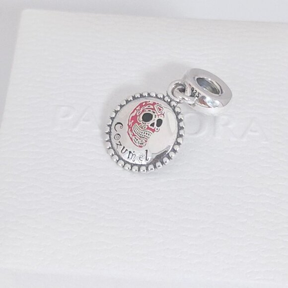 Pandora Cozumel Mexico Skull Dangle Charm Exclusive Travel Pendant with box - Picture 5 of 9
